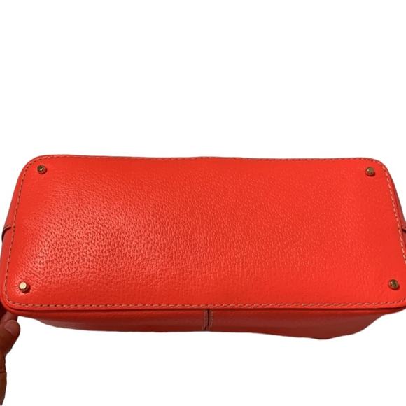 Kate Spade Coral Orange Leather Handbag Purse - Picture 3 of 13